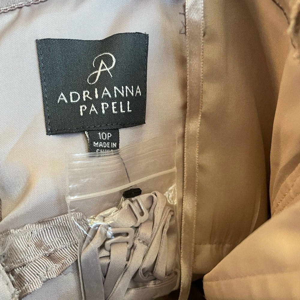 🩶New Adrianna Papell Strapless Lace Dress in Gray. Measurements in pictures. - Picture 12 of 14